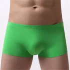 Брендовые мужские однотонные боксеры, мужское нижнее белье, сексуальные мужские трусы-боксеры для пениса, тонкое нижнее белье из ледяного шелка с мешочком для пениса, мужские трусы