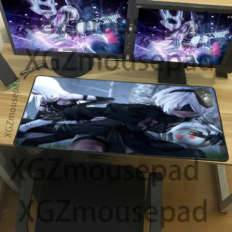 Большой игровой коврик для мыши XGZ Black Lock Edge Anime NieR: Automata Machine Swordsman HD
