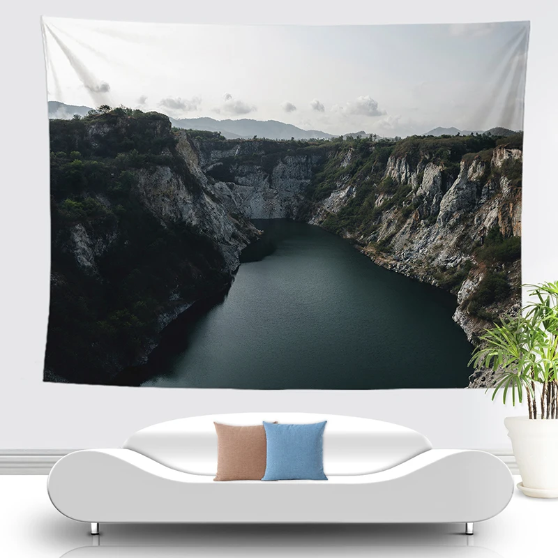 Лесной гобелен природный поток река настенный подвесной Прямая поставка большое