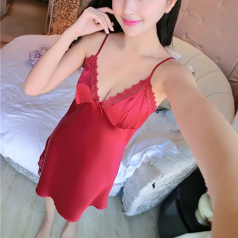 2020 Sexy Girls Women Summer Sleeveless Spaghetti Straps Sleep Wear Ladies Solid Nightgown Lingerie | Женская одежда