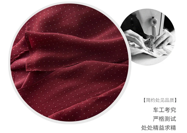Rob! Foreign MAO welfare money! Pure silk! Mulberry silk red white wave tea tea dress silk dress