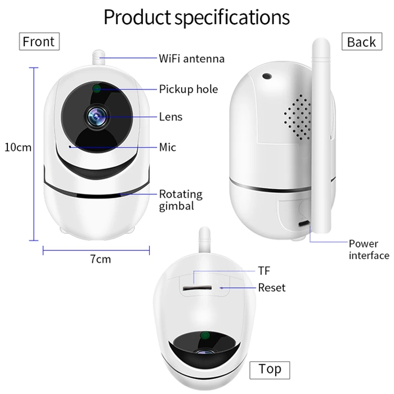 

IP Camera WiFi Home Security Camera IP 360 Night Vision Baby Monitor Indoor Mini Surveillance CCTV Wireless Wifi Home Camera