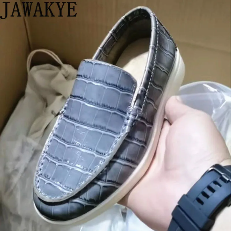 

Мокасины детские из крокодиловой кожи, повседневная обувь без застежки, плоская подошва, Брендовая обувь для прогулок, для родителей и дете...