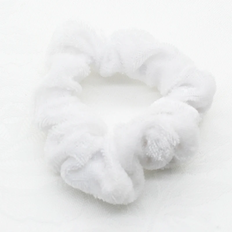 White ZMASEY 1 шт./лот 45 цветов(можно выбрать) бархатные резинки для волос для женщин и девочек эластичные волосы резиновые ленты аксессуары для завязывания волос кольцо веревка - Цвет: White