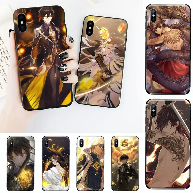 

Genshin impact zhongli Phone Case for iPhone 11 12 mini pro XS MAX 8 7 6 6S Plus X 5S SE 2020 XR