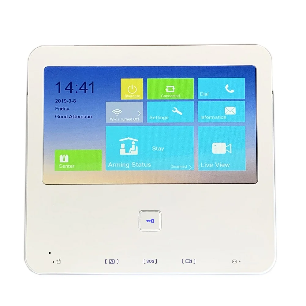 HIK multi-язык DS-KH6300-W 7-дюймовый сенсорный экран крытый монитор, P2P, умный дверной звонок, видео-домофон, проводной дверной звонок, встроенным Wi-Fi - Цвет: with logo