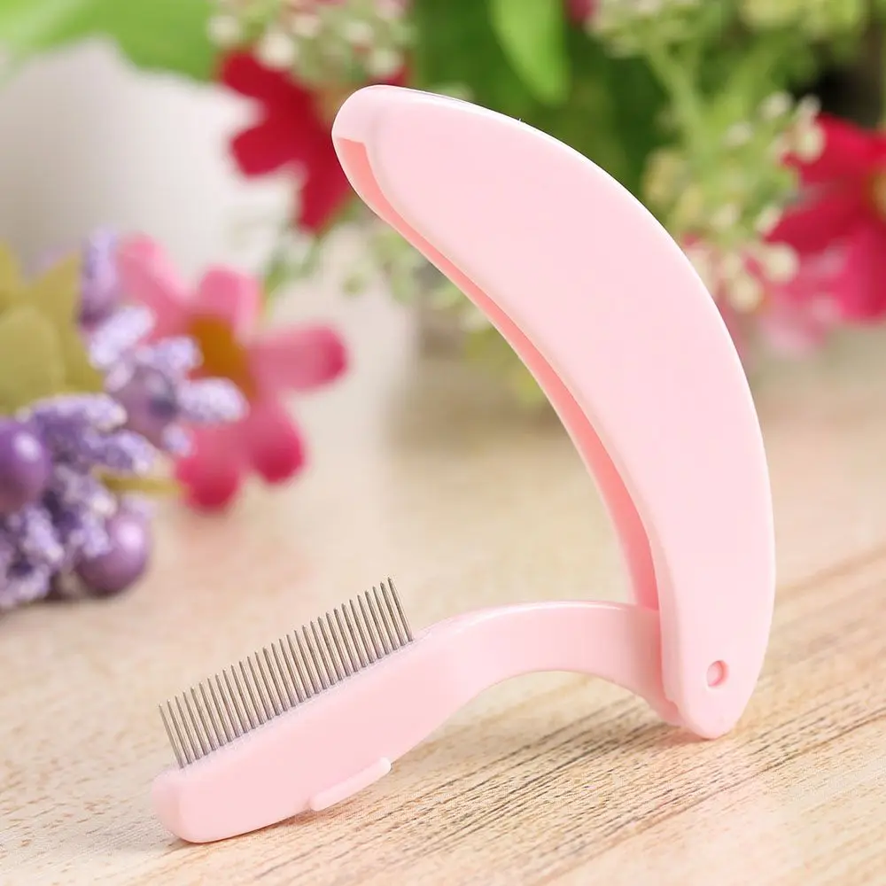 New Metal Steel Needles Cosmetic Eyebrow Comb Makeup Tool Foldable Eyelash Brush | Красота и здоровье