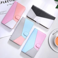 splicing flip leather wallet case for coque huawei p smart 2019 case huawei mate 30 20 p20 p30 lite pro phone case cover shell