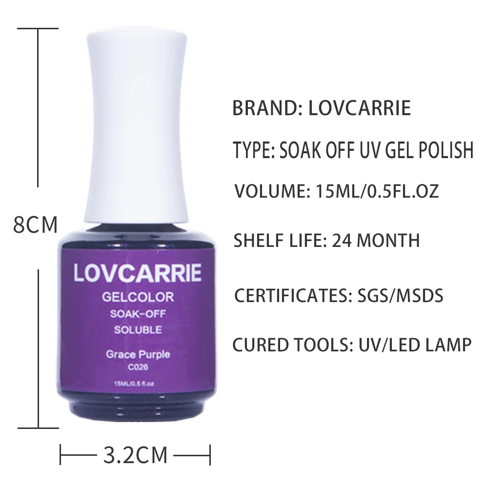 LOVCARRIE Fall УФ гель для ногтей 15 мл полупостоянные гибридные Лаки блестящее желе