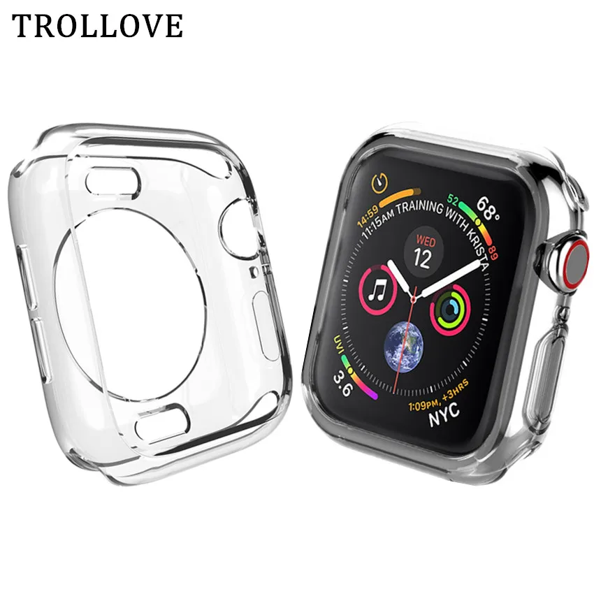 Чехол бампер для Apple Watch 4 Iwatch 40 мм 44 5 силиконовый мягкий ТПУ ультратонкий