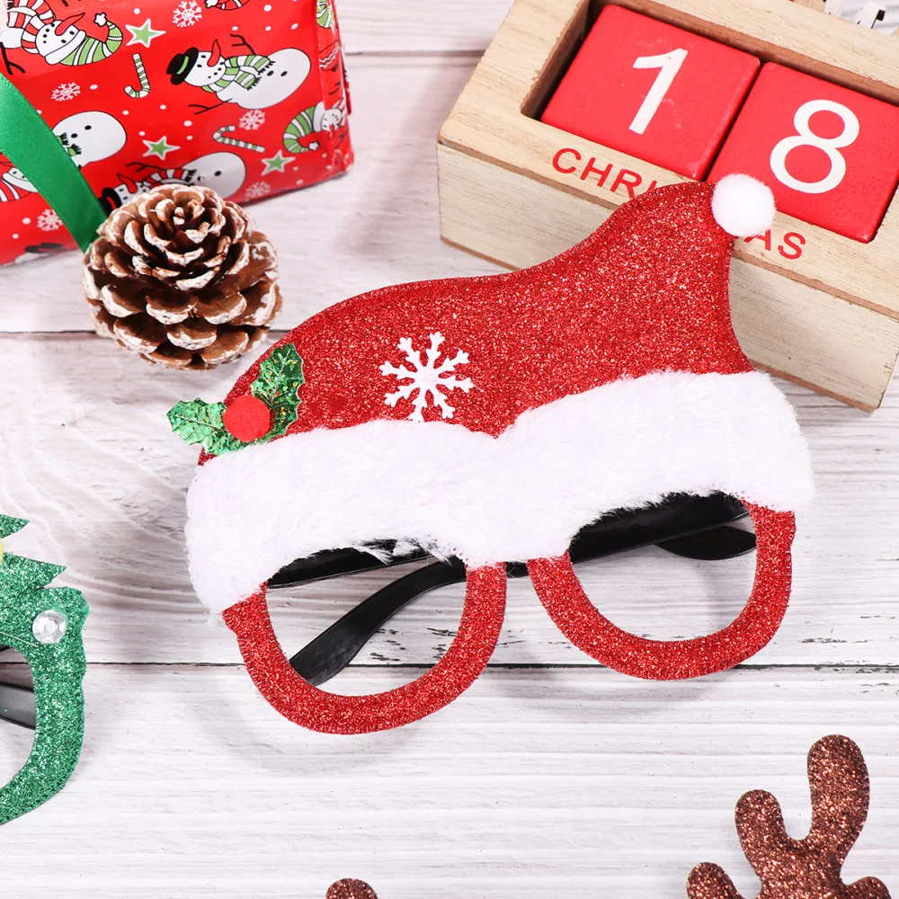 

STOBOK 4pcs Creative Christmas Eyeglasses Frames Xmas Gift New Year Home Decor Party Favors Carnival Decoration (Assorted Patter