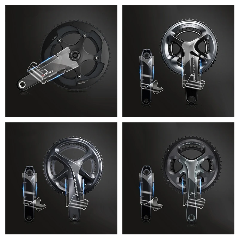 

3 Sheets Mountain Bike Crank Protective Film Cover Carbon Fiber Universal Tooth Plate Anti-collision MTB Crank Clear Stickers