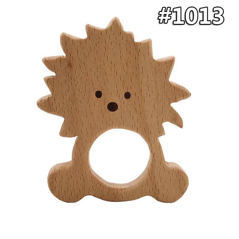 wood teether 1013 Мультфильм Дерево Прорезыватель чистый натуральный животные в форме детские зубные кольца для детей бук Прорезыватель девочка DIY кулон игрушки для новорожденных подарок - Цвет: wood teether 1013