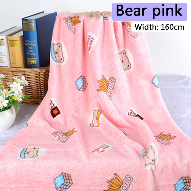 Bear pink 100*160 см фланелевая ткань двухсторонняя Коралловая бархатная хлопковая ткань мягкая зимняя теплая DIY Домашняя одежда швейная стеганая ткань - Цвет: Bear pink