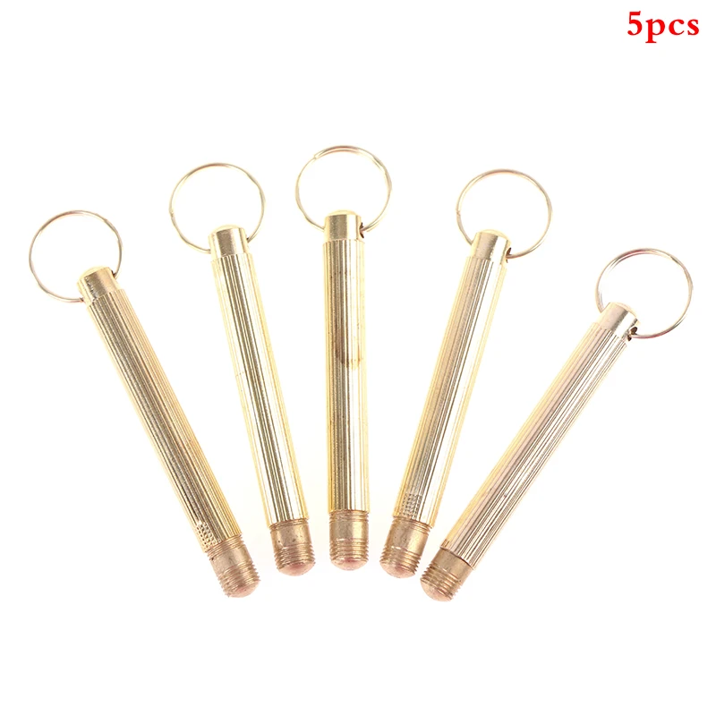 

5pcs Gold Brass Snuff Spoon Sniffer Snorter Powder Hoover Hooteer Metal Snuff Tobacco Pipe Shovel Key Chain Pocket Size