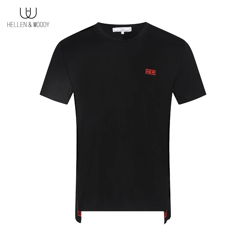 Мужская модная футболка HW с коротким рукавом весенне летняя новая черная рубашка