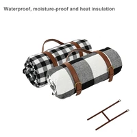 thicken leather plaid picnic mat foldable camping mat waterproof moisture proof outdoor camping hiking beach picnic blanket