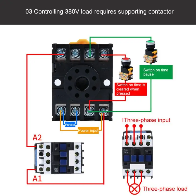  DH48S-S Programmable Digital time relay cycle control NO NC Time Delay Relay Socket with Base DC 12V 24V AC 220V 380V | Обустройство
