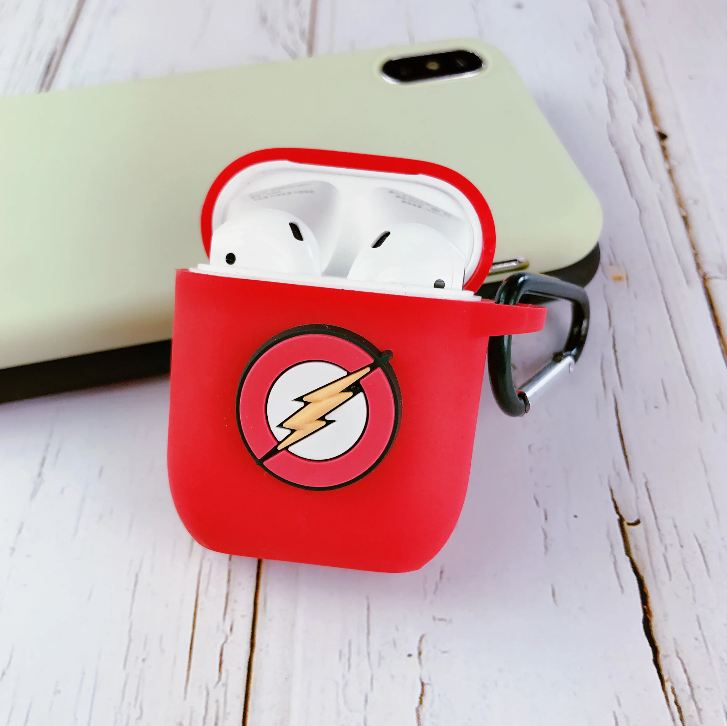 EJTRED3D034 Классные мягкие силиконовые чехлы для Apple AirPods с Бэтменом из Мстителей, 2 кожаные чехлы для наушников, Bluetooth Air Pods, Защитные чехлы для наушников - Цвет: EJTRED3D034