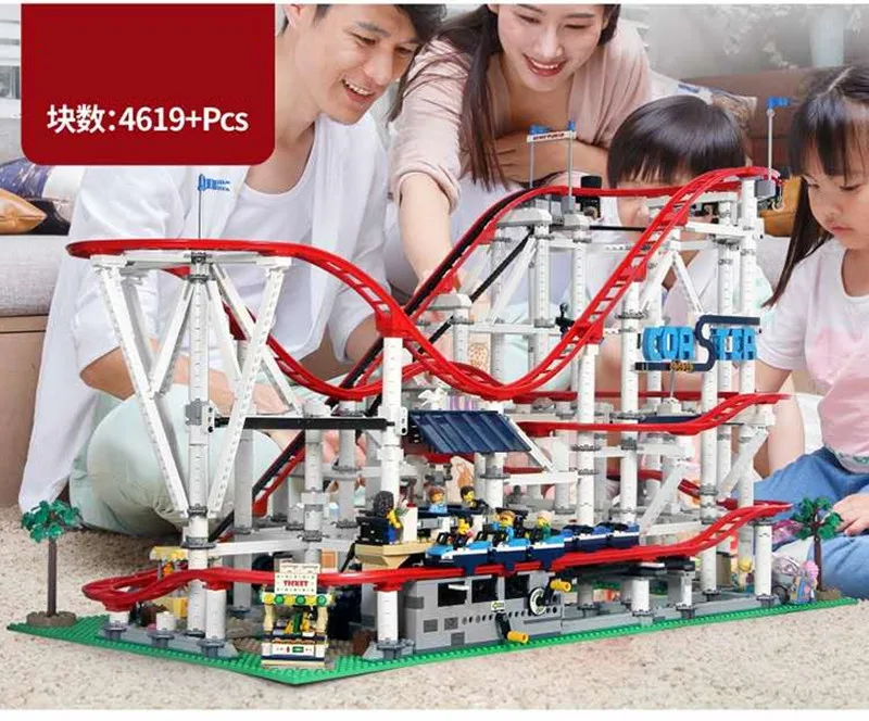 Парк развлечений большие американские горки колесо обозрения карусель кирпичи