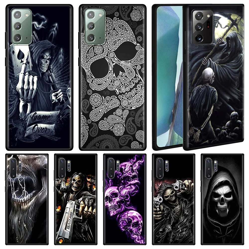 Rock And Roll Skull Phone Capa for Samsung Note 20 Ultra 10 Plus 10Lite 9 8 Soft Case for Galaxy M31 M30s M51 M31s Tpu Cover