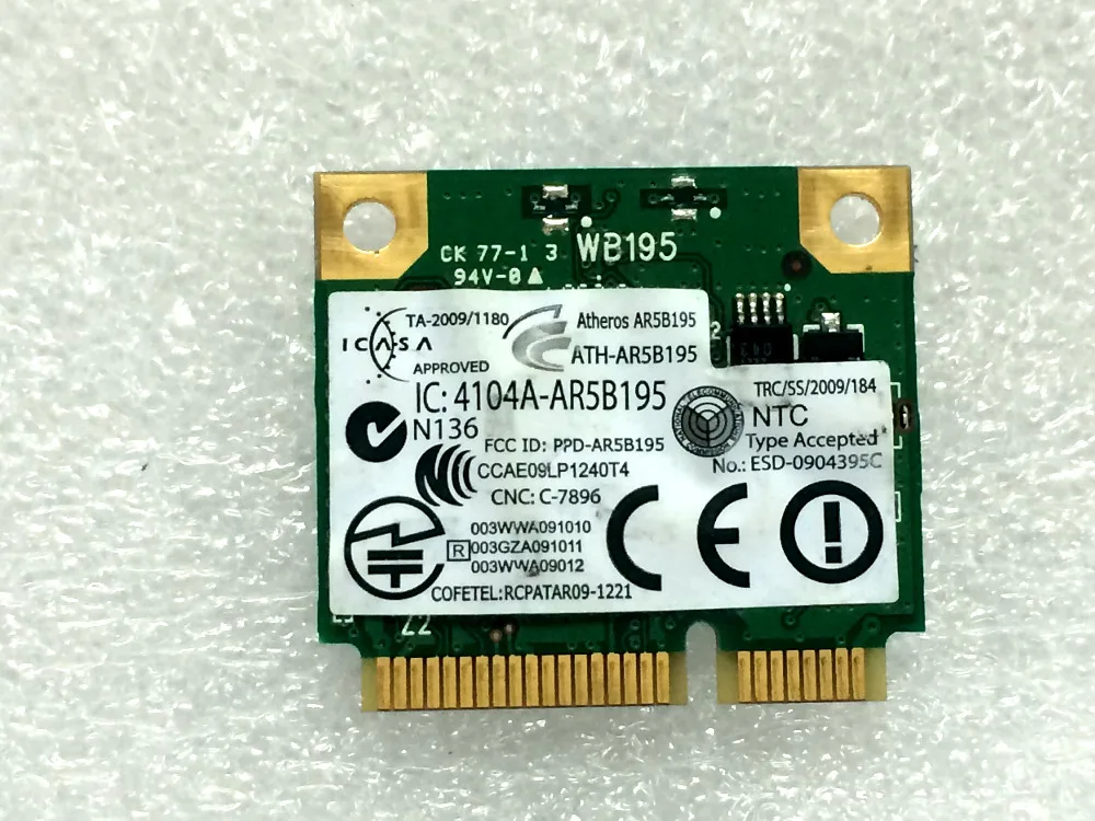 Оптовая продажа Беспроводной Wi-Fi для карты Bluetooth DELL DW1702 Atheros AR5B195 беспроводной-N 3 0