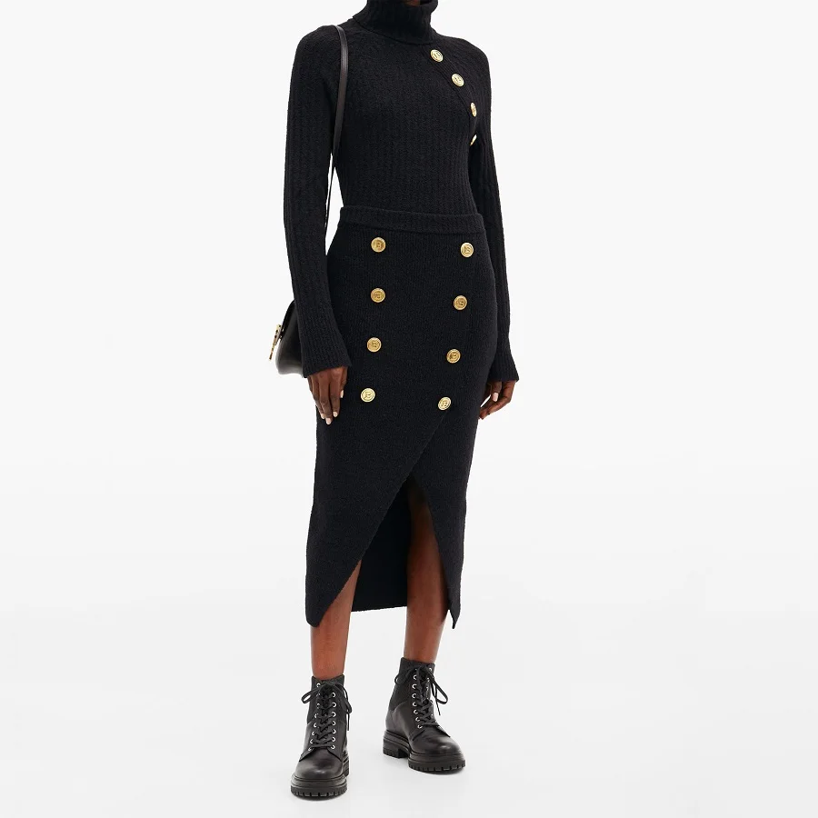 

Big-name women's summer stretch tight-fitting single-breasted fashion jacket pullover + skirt suit2020New women's two-piece suit