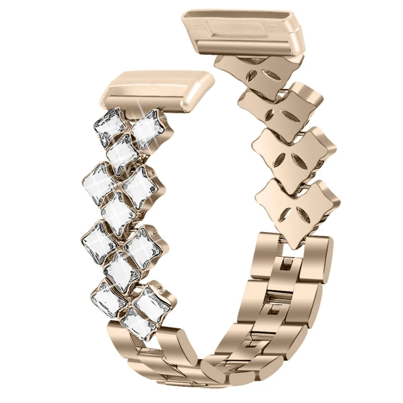 

Replacement Stainless Steel Rainstone Strap Band Metal Bracelet Belt Watch Band for -Fitbit Sense Versa 3 Bracelet