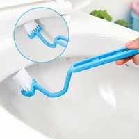 s shaped brush head toilet cleaning brush tool bathroom effectively clean dead corners with hanging holes corrosion resistance