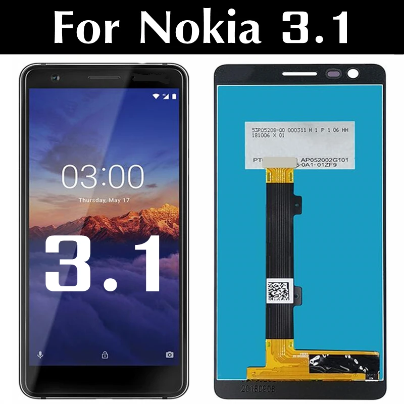 

5.20" LCD For For Nokia 3.1 TA-1049/1057/1063/1070/1074 LCD Display Touch Screen Assembly Replacement