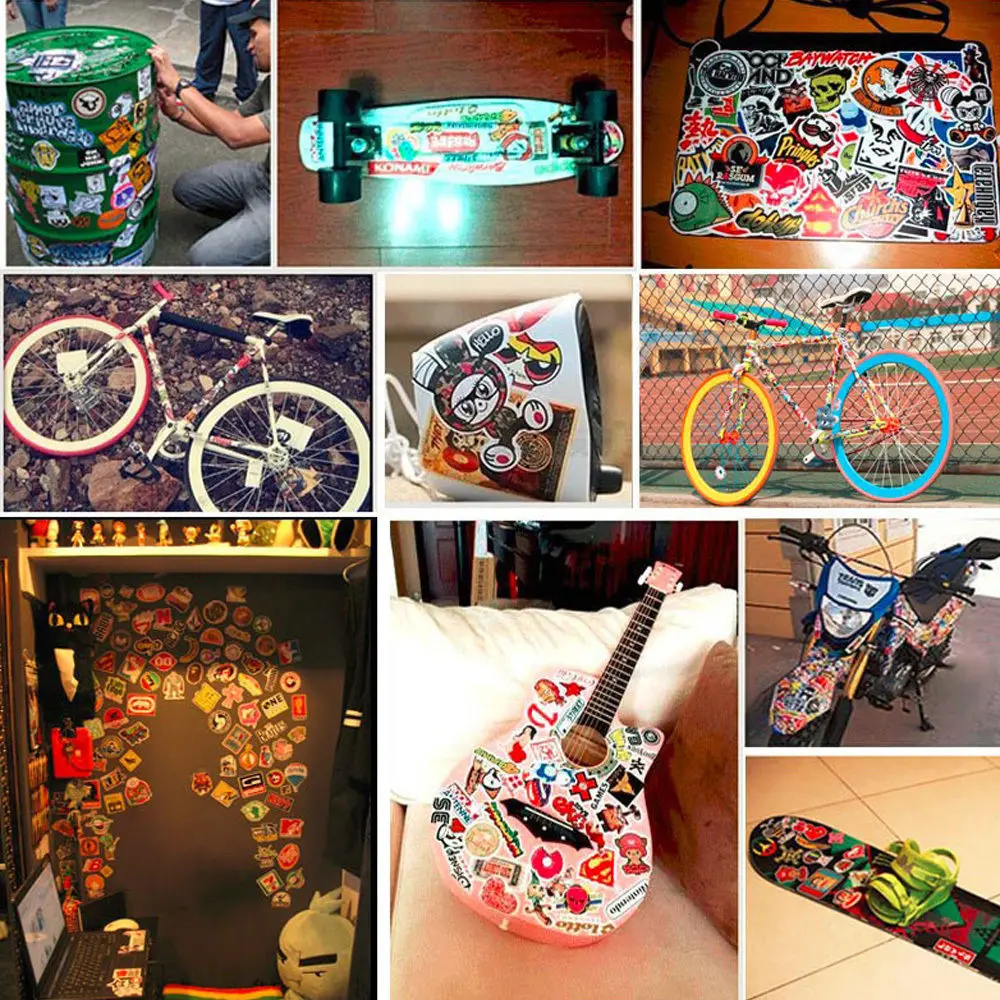 

100 Classical Motorcycle Helmet Skulls Graffiti Stickers Waterproof PVC Cartoon Laptop Luggage Guitar Sticker H111