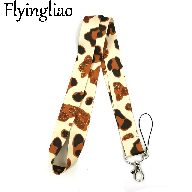 Классический шнурок с леопардовым принтом для ключей крутой шейный ремешок