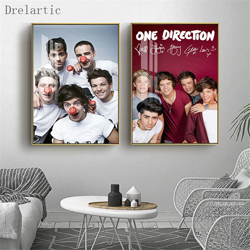 Холст постер из шелковой ткани Custom One Direction домашний декор креативная Настенная