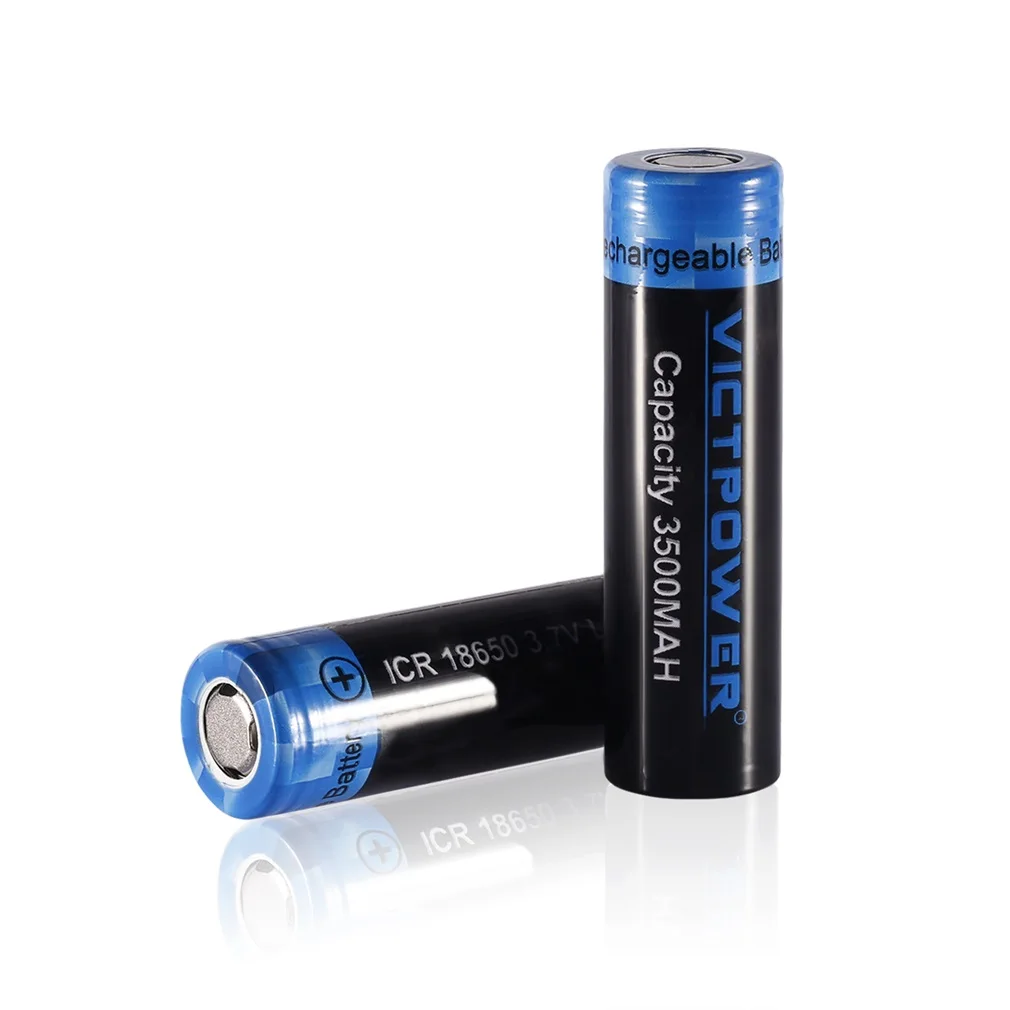 

2 PCS High Capacity 3.7V 18650 2500/3500mah 20/10A Rechargeable Lithium-ion Battery for LED Flashlight Headlamps Search Lamp