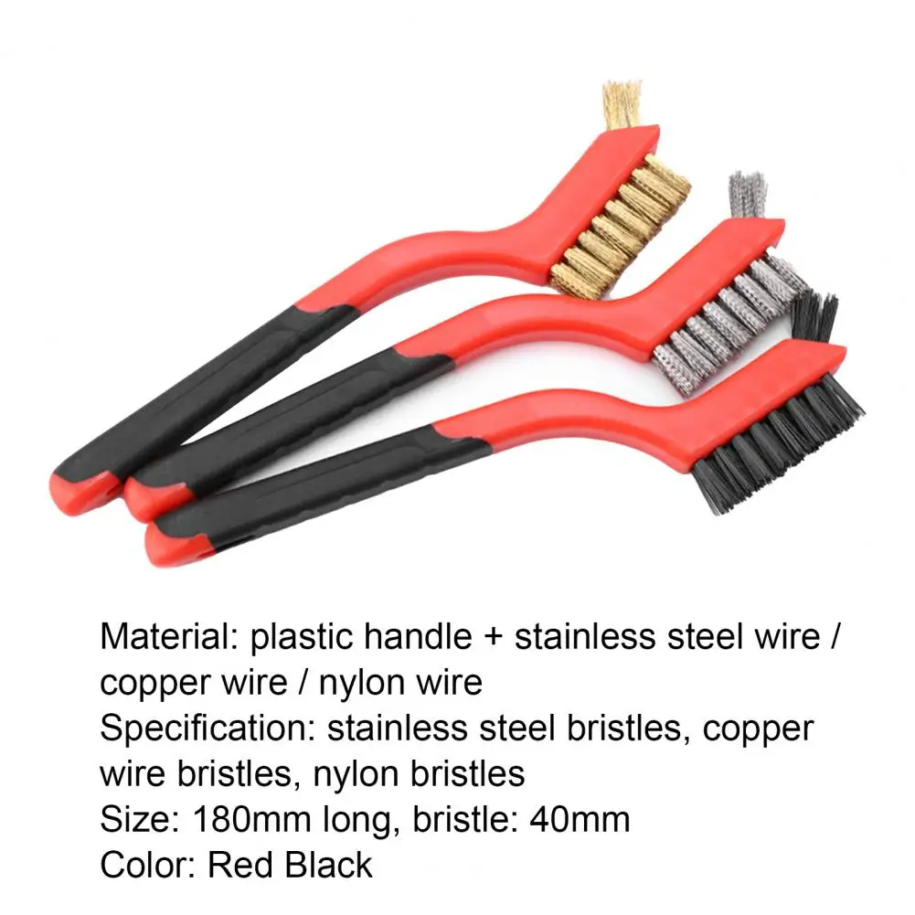 

3Pcs 7 Inches Cleaning Brush Wire Brush Efficient Anti-rust Hand Tool Double-sided Stainless Steel Wire Brush for Cleaning