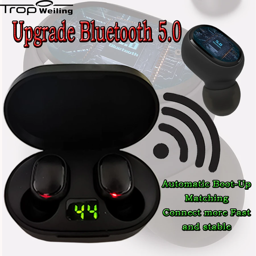 Tws Led дисплей наушники беспроводные Bluetooth мини Спорт Бег гарнитура с микрофоном