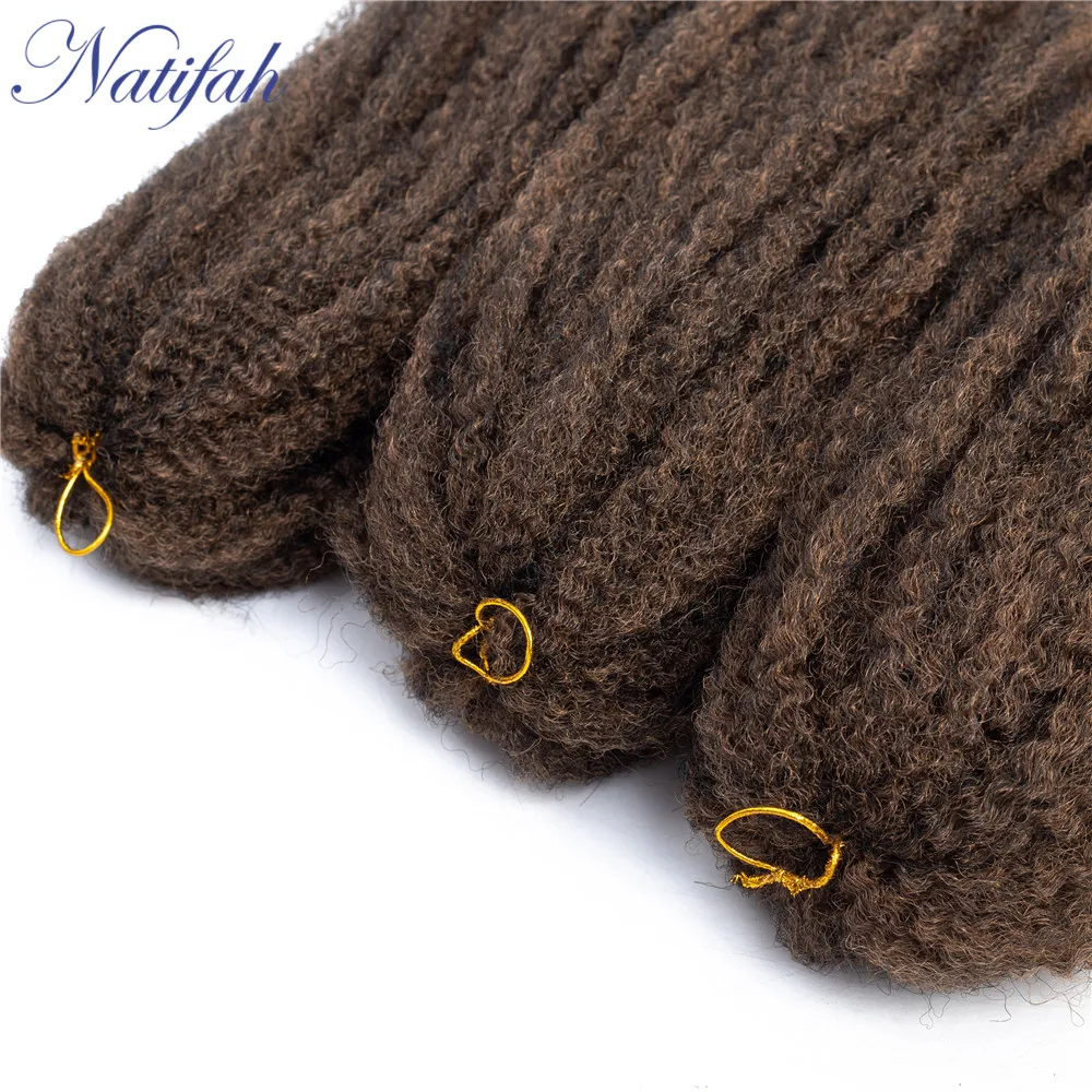 Natifah кудрявые крученые волосы на крючках косички Marly волос 18 дюймов 12