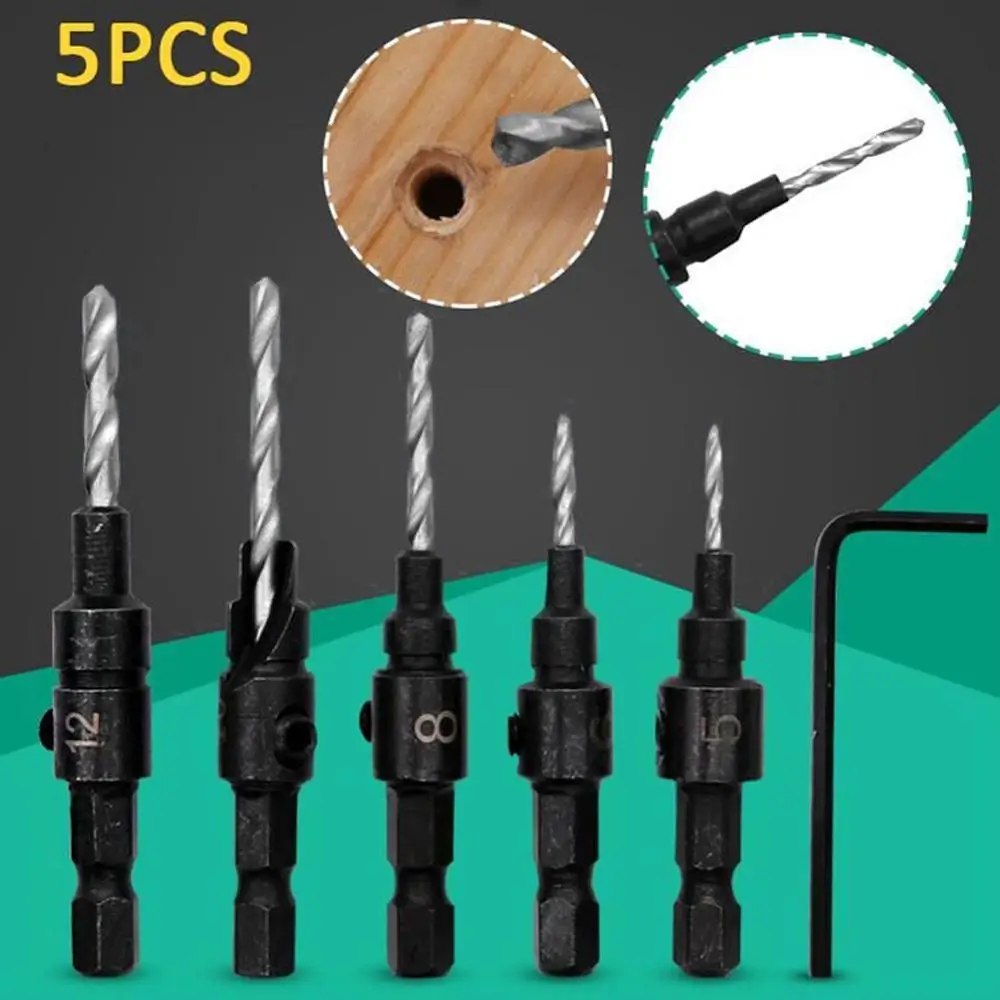 5 шт. набор сверл для деревообработки сверло бурения #10 #6 размеров #12 #8 #5 винтовых