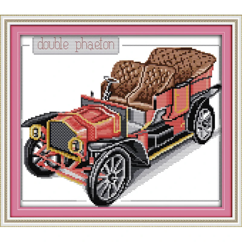 

Everlasting Love Bubble Car (2) Chinese Cross Stitch Kits Ecological Cotton Fabric 11CT DIY Christmas Decorations For Home Gift
