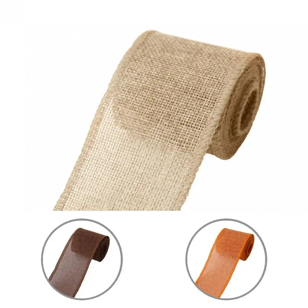 

Soft 1 Roll Smooth Classic Christmas Burlap Wrapping Ribbon Long Fabric Ribbon Fashion for Party