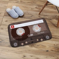 nostalgic rewind tape door mat kitchen strip room bedside carpet floor mat non slip cartoon ottoman