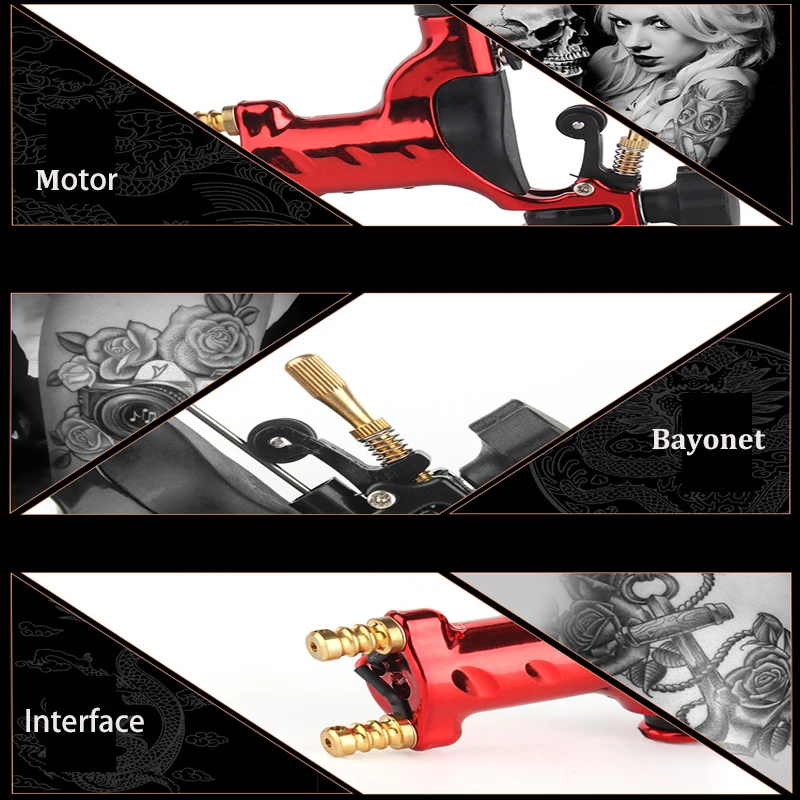 Fast Delivery Tattoo Kit Dragonfly Rotary Tattoo Machine Set Tattoo Needles Power Supply Pedal Permanent Makeup Machine Tattoo