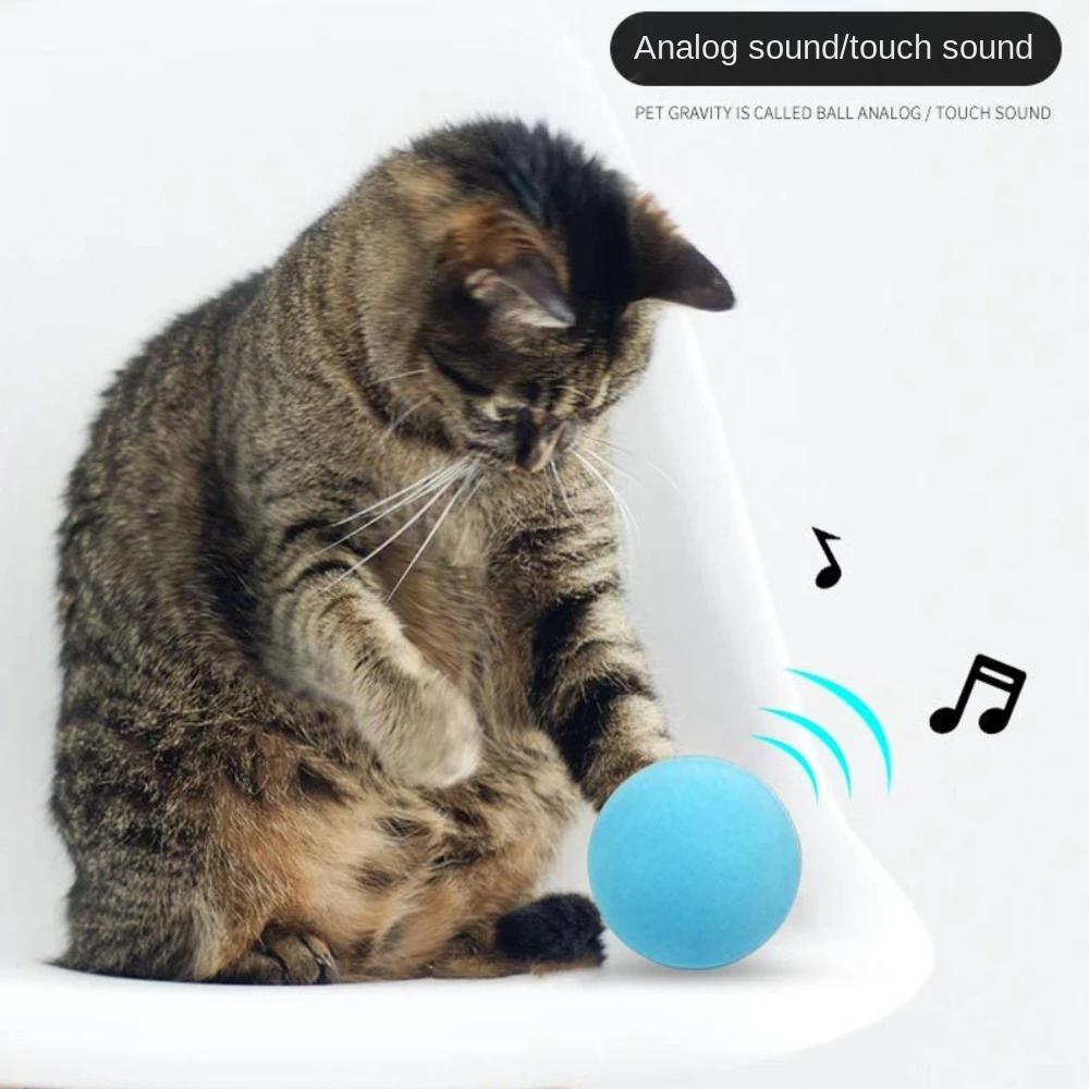 

Smart cat toy interactive ball catnip touch sound play toy ball squeaky pet kitten ball toy supplies products kitten toy kitten