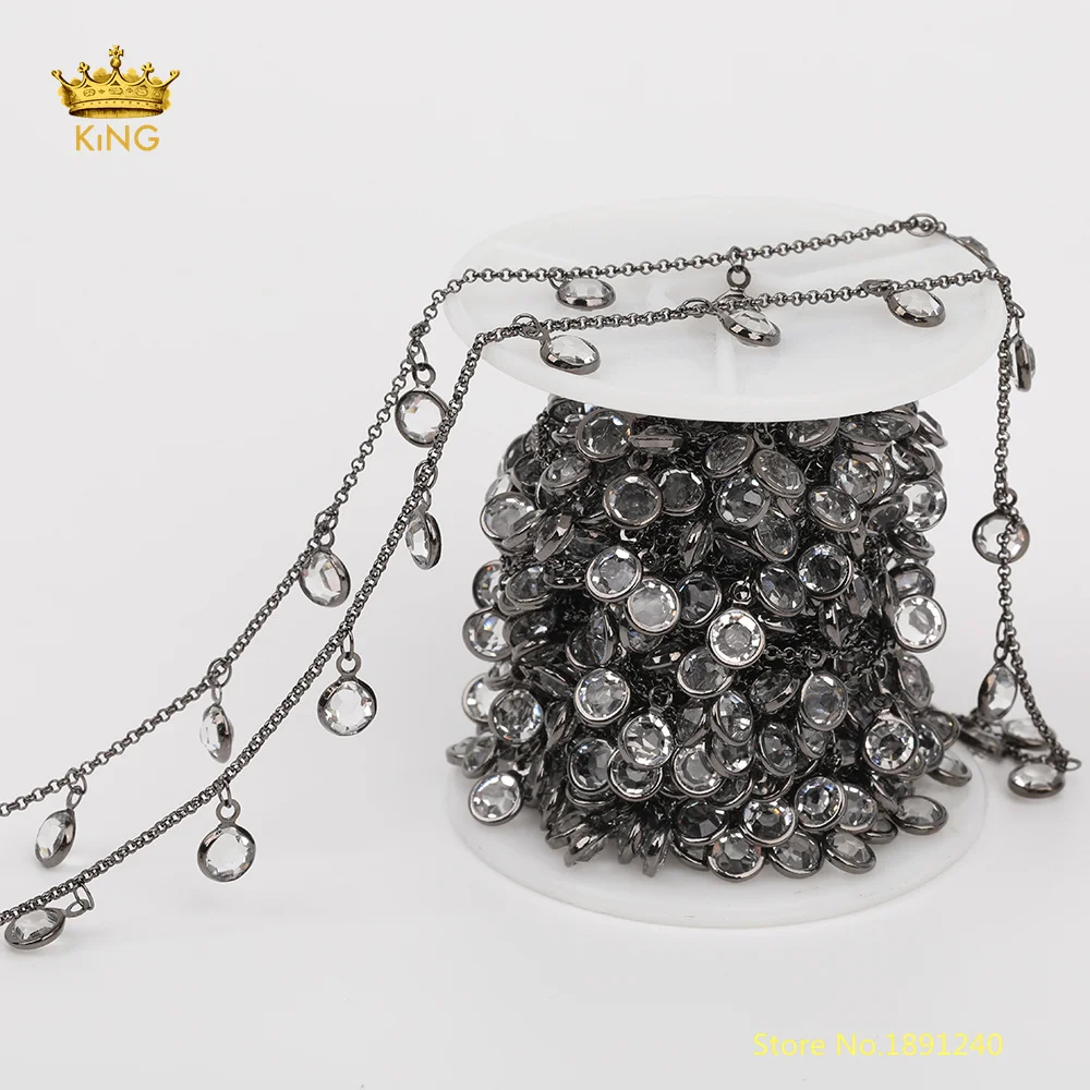 Стеклянные цепочки для исцеления от чокеров 5 метров граненая монета стеклянная