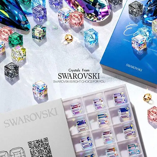 Женский браслет с квадратными кристаллами Swarovski роскошный из стерлингового