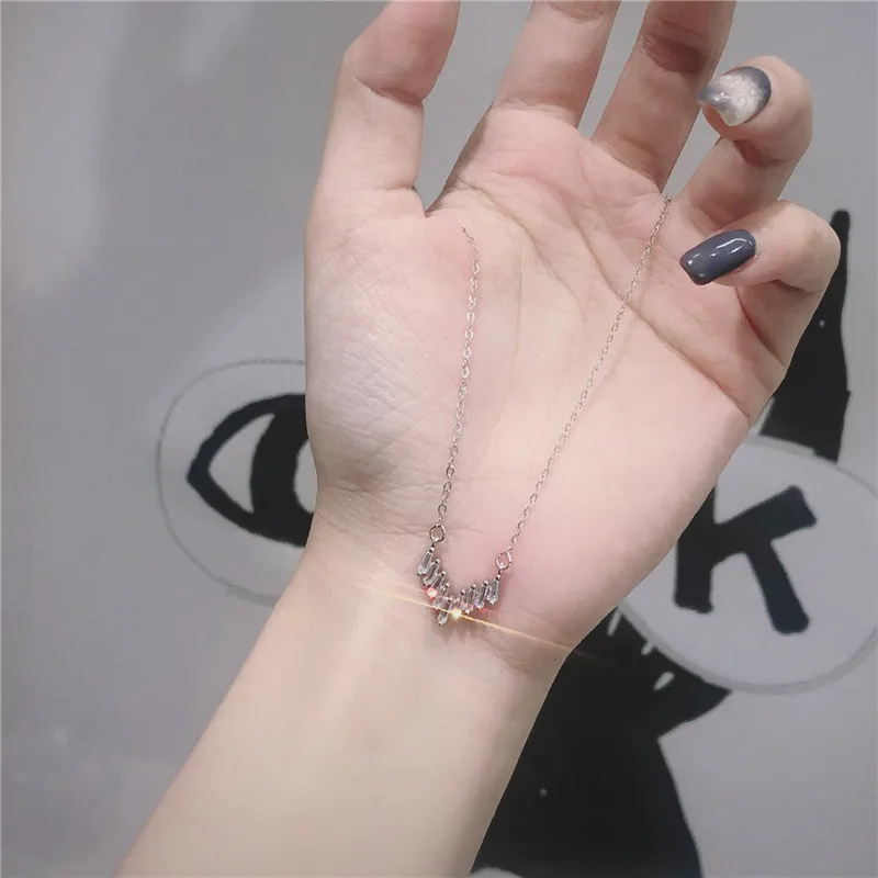 Простой лабораторный бриллиантовый кулон в стиле бохо из настоящего серебра 925