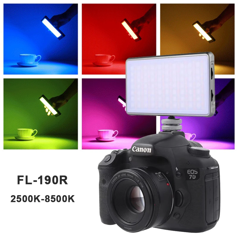 Buddiesman PL-190R светодиодный свет 9 режимов полноцветный 5000mah 2500 K-8500 K RGB на камере Портативный Фото Видео свет