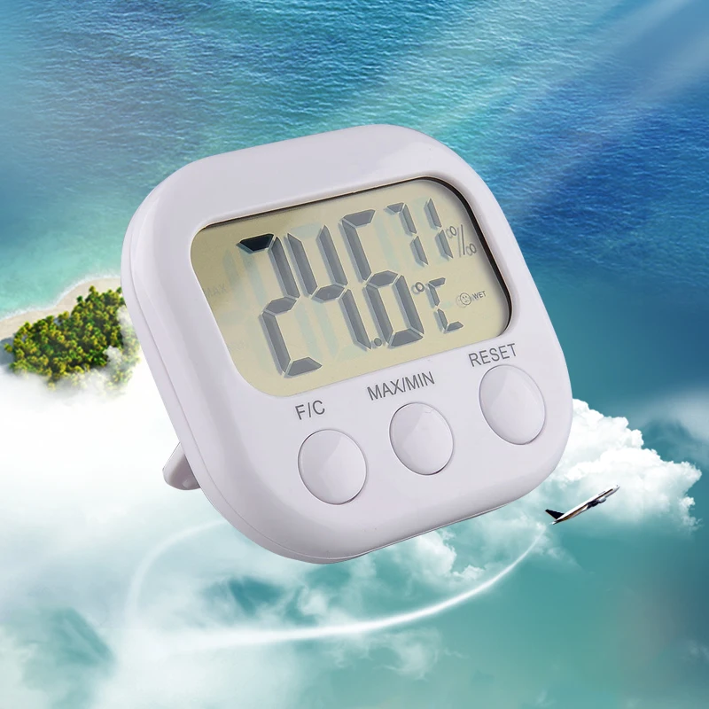 

New 1PC Portable Digital Hygrometer Thermo Thermometer LCD Display White TA668