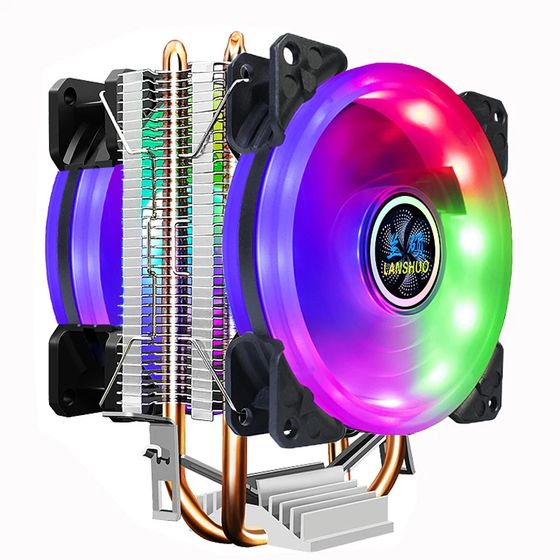 

LED CPU Cooler PC Cooling 9CM fan Radiator for LGA 775 1150 1151 1155 1156 1200 1356 1366 X79 X99 AMD AM3 AM4