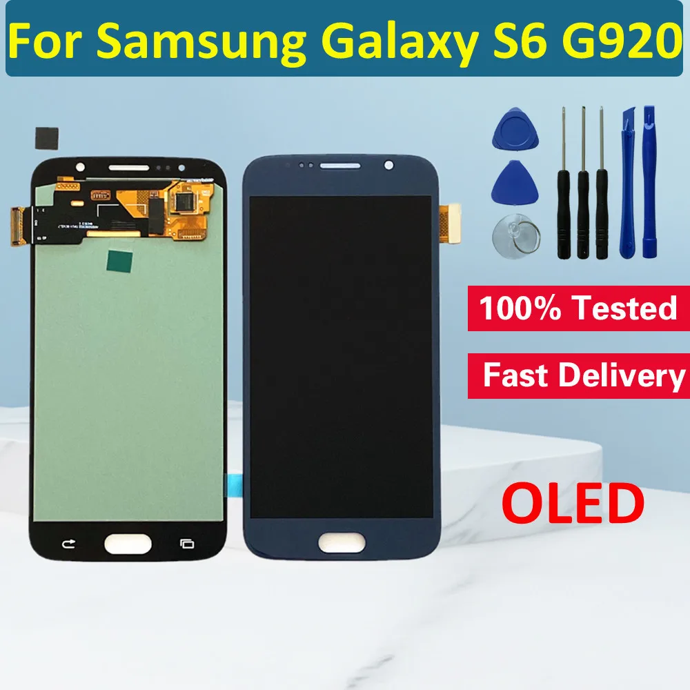 ЖК дисплей OLED для Samsung Galaxy S6 с сенсорным дигитайзером G920 G920F сменный экран|Экраны